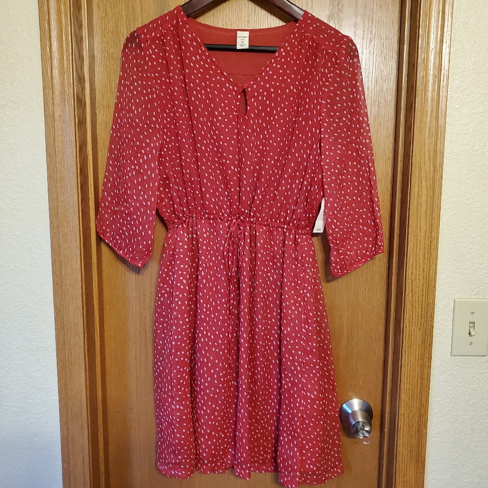 NWT Old Navy Polka Dot Drawstring Dress